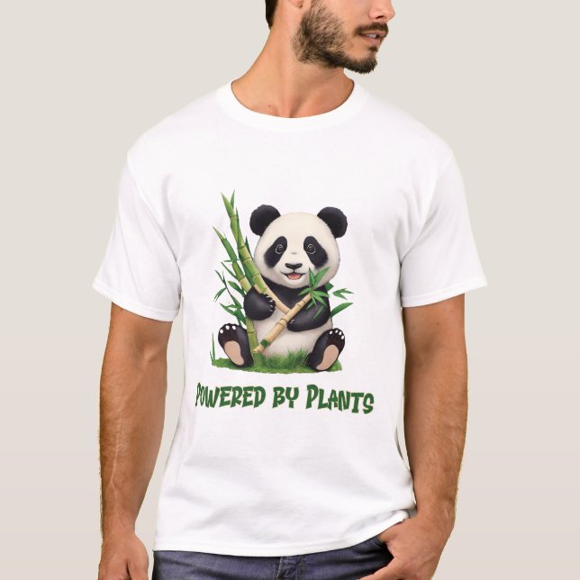 T-shirt Ours de panda propulsé par des plantes (Devant)