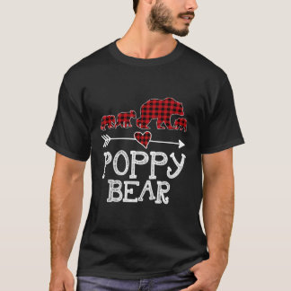 T-shirt Ours de pavot Pyjama de Noël Buffle Rouge Plaid Fa