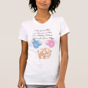 T-shirt Ours de serrage rose et bleu s'attendant au T-shir