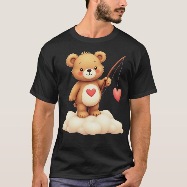 T-shirt Ours de soins Valentine's Day Tenderheart Ours Vin (Devant)