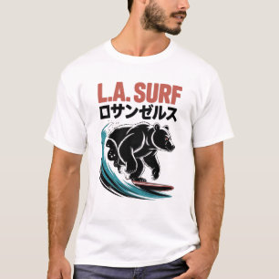 T-shirt Ours de surf L.A. Typographie japonaise