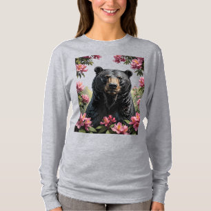T-shirt Ours de Virginie-Occidentale et Rhododendrons rose