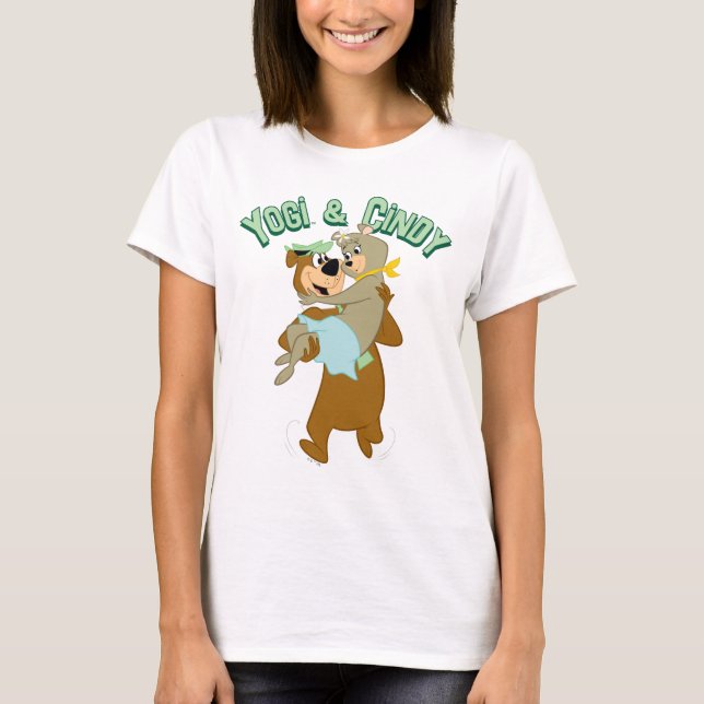 T-shirt Ours de Yogi portant un ours de Cindy (Devant)