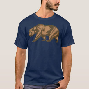 T-shirt Ours d'État doré de Californie Vintage déprimé