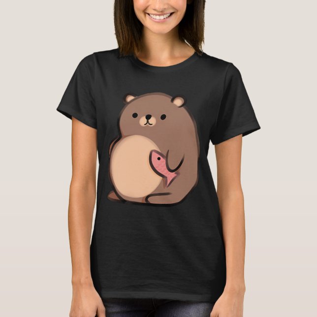 T-shirt Ours dodu et son ami saumon (Devant)
