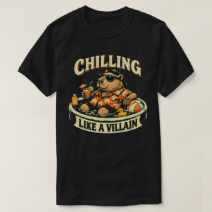 T-shirt Ours Drôle de l'Été Piscine S'amuser Comme un Méch