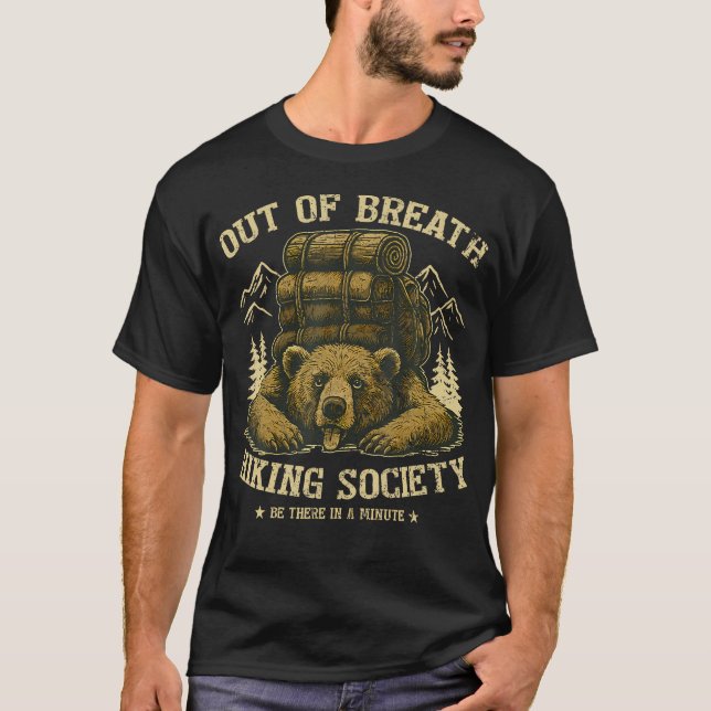 T-shirt Ours drôle de randonnée à bout de souffle (Devant)