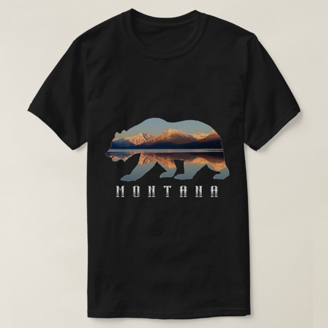 T-shirt Ours du Montana avec Glacier National Park (Design devant)