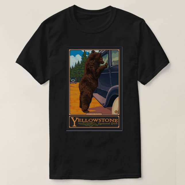 T-shirt Ours du parc national vintage Yellowstone (Design devant)