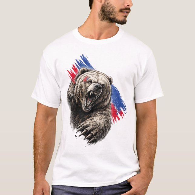T-shirt Ours dynamique éclaboussure de peinture – Concepti (Devant)