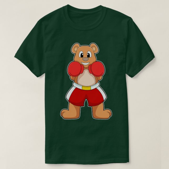 T-shirt Ours en boîte avec gants de boxe 2 (Design devant)
