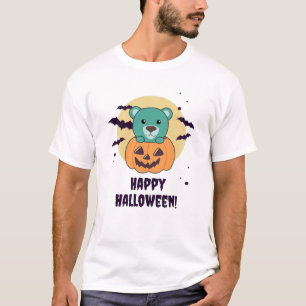 T-shirt Ours En Citrouille Doux Ours Joyeux Halloween