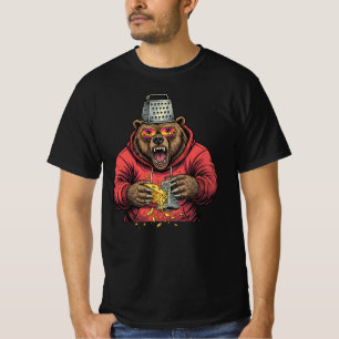 T-shirt Ours en colère râpe du fromage avec un chapeau râp