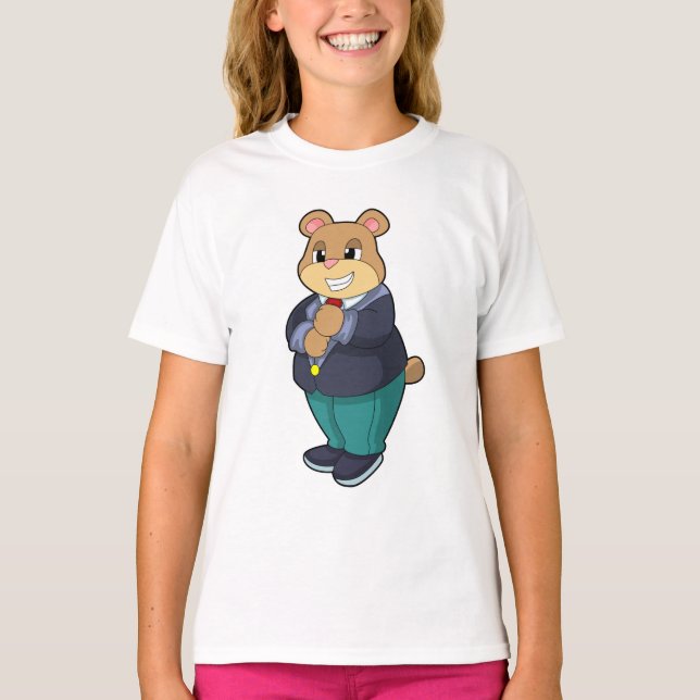 T-shirt Ours en marié avec costume (Devant)