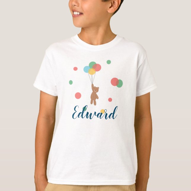 T-shirt Ours en peluche avec ballons (Devant)