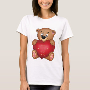 T-shirt Ours en peluche avec coeur dire Bonjour Lovely