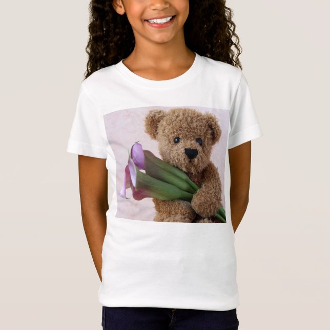 T-Shirt Ours en peluche avec lys calla (Devant)