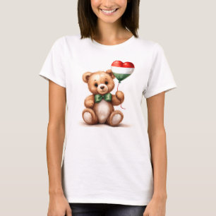 T-shirt ours en peluche & ballon avec drapeau hongrois.