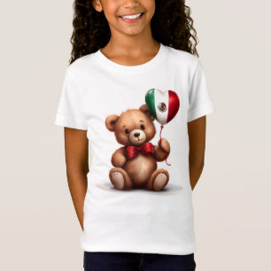 T-Shirt ours en peluche & ballon avec drapeau mexicain.
