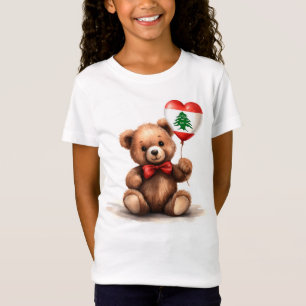 T-Shirt ours en peluche & ballon avec le drapeau libanais.