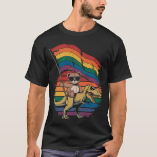T-shirt Ours en peluche chevauchant dinosaure agitant le d