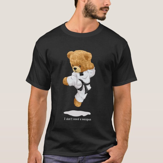 T-shirt Ours en peluche classique en uniforme de karaté fa (Devant)