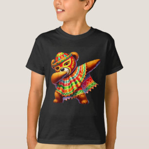 T-shirt Ours en peluche Dabbing Lucha Libre Cinco De Mayo