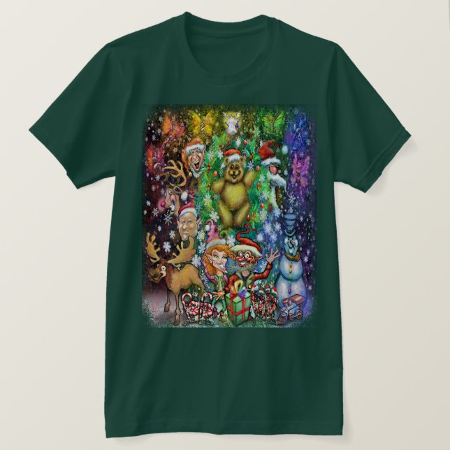T-shirt Ours en peluche de Noël (Design devant)