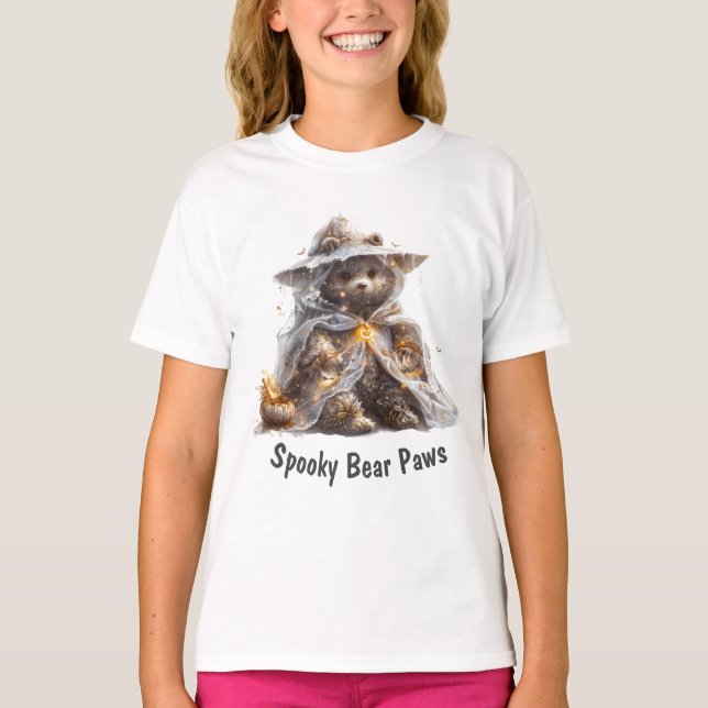 T-shirt Ours en peluche. Fantôme. TRICK OU TRAITEMENT (Devant)