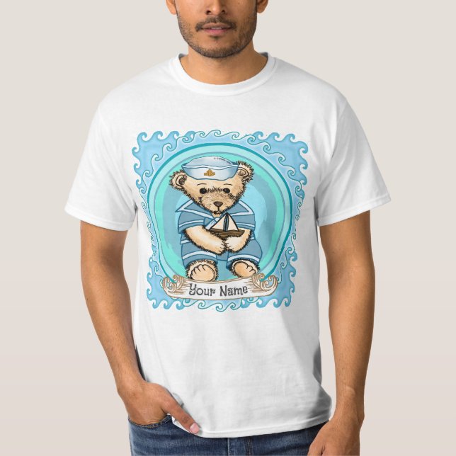 T-shirt Ours en peluche marin  (Devant)