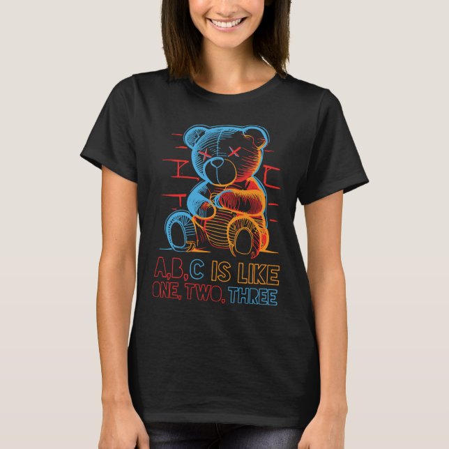 T-shirt Ours en peluche Neon ABC (Devant)
