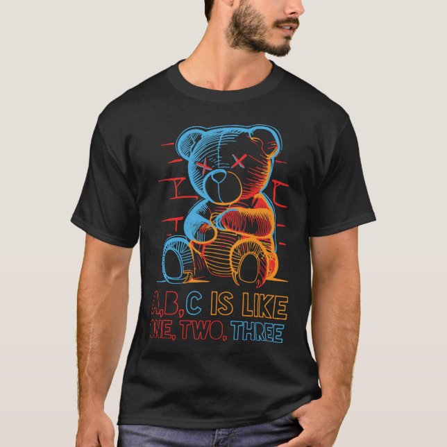 T-shirt Ours en peluche Neon ABC (Devant)
