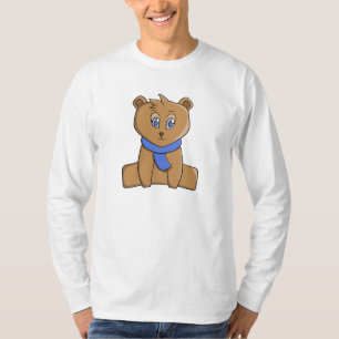 T-shirt Ours en peluche portant une écharpe bleue