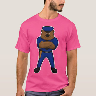 T-shirt Ours en tant qu'officier de police avec un pistole
