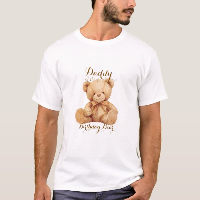 T-shirt Ours en Teddy Balloon beige Anniversaire (Devant)