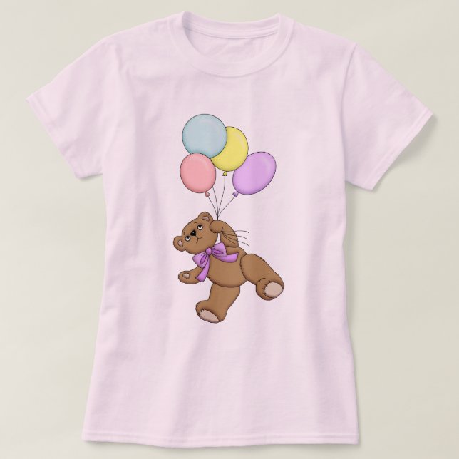 T-shirt Ours et ballons en peluche (Design devant)