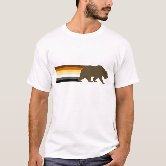 T-shirt Ours et bandes du drapeau de la fierté de l'ours (Devant)
