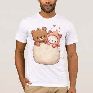 T-shirt Ours et chat Kawaii