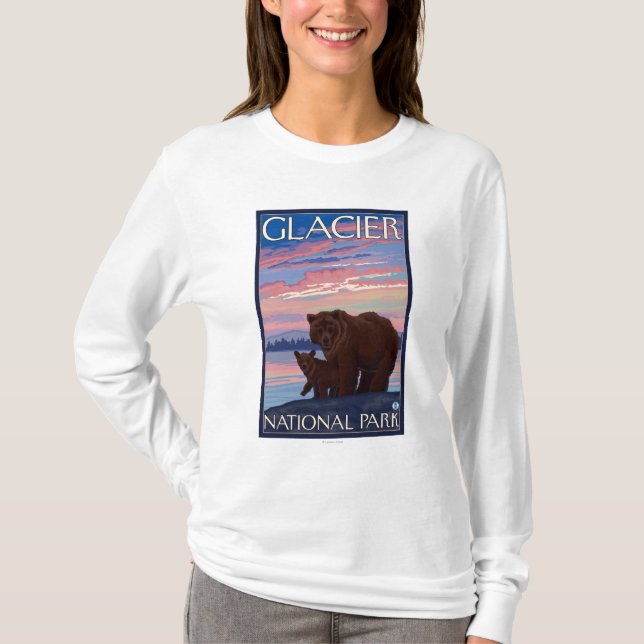 T-shirt Ours et CUB - parc national de glacier, la TA (Devant)