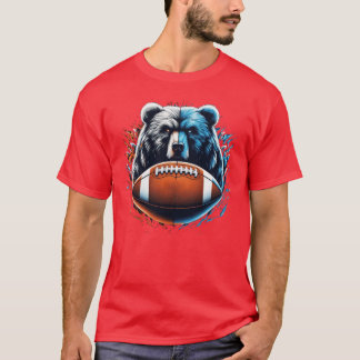 T-shirt Ours et football Passion Art Sportif Dynamique