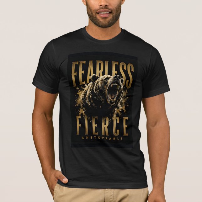 T-shirt Ours Féroce Intrépide Esprit Sauvage Inarrêtable (Devant)