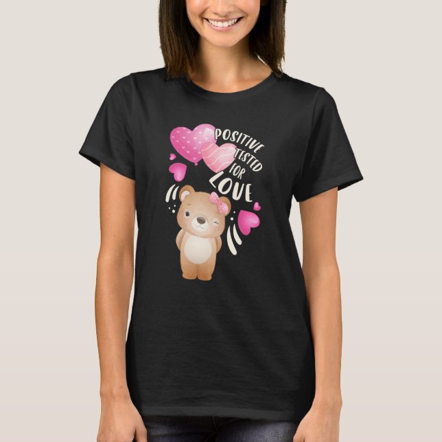 T-shirt Ours fille de la Saint-Valentin avec coeurs (Devant)