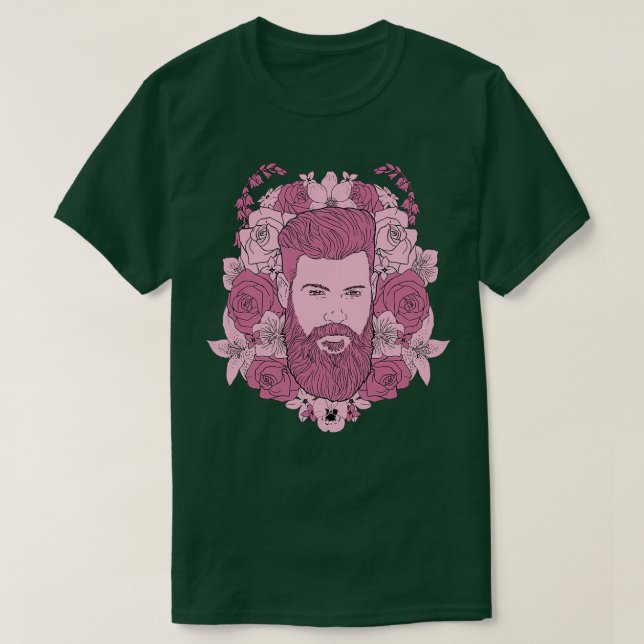 T-shirt Ours floral rose (Design devant)