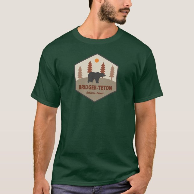 T-shirt Ours forestier national de Bridger-Teton (Devant)