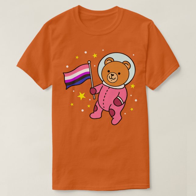 T-shirt Ours Genderfluide Dans L'Espace Genderfluide Premi (Design devant)