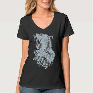 T-shirt Ours grinçant Ours Brown Grizzly Predator Grizzly