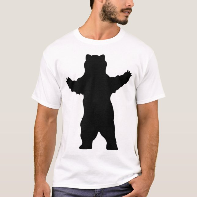 T-shirt ours gris de silhouette (Devant)