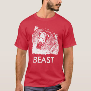 T-shirt Ours gris d'hurlement de bête