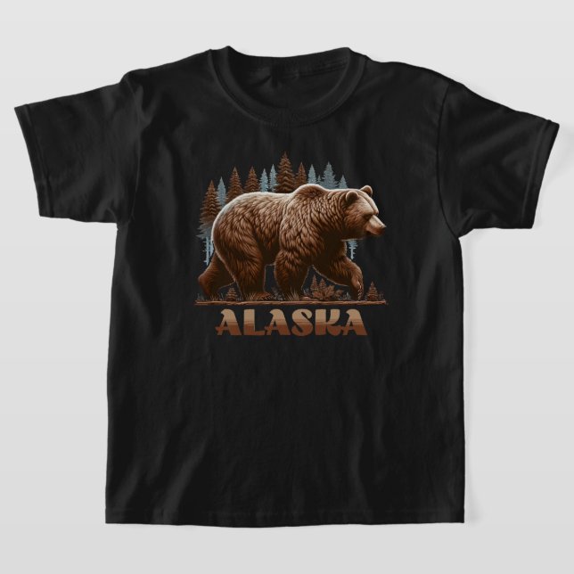 T-shirt Ours grizzli de l'Alaska (Poser)