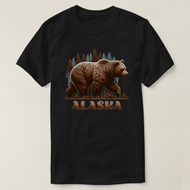 T-shirt Ours grizzli de l'Alaska (Design devant)